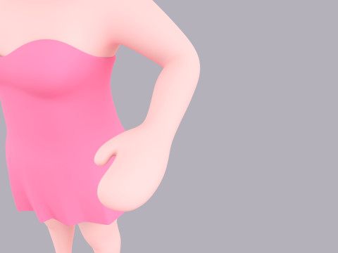Cartoon Female Character Rigged 026 Modello 3D