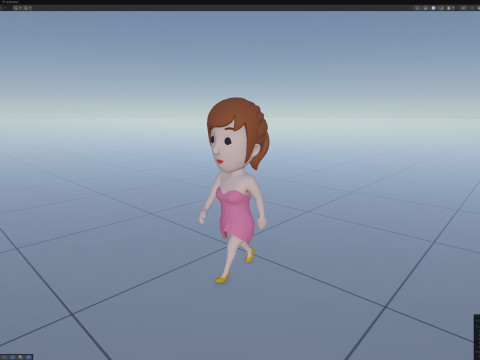 Cartoon Female Character Rigged 026 Modello 3D
