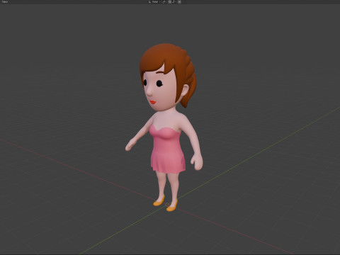 Cartoon Female Character Rigged 026 Modello 3D