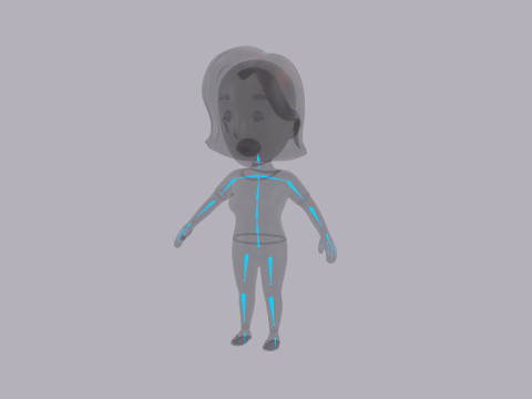 Cartoon Female Character Rigged 027 3D Model