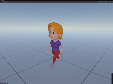 Cartoon Female Character Rigged 027 3D Model