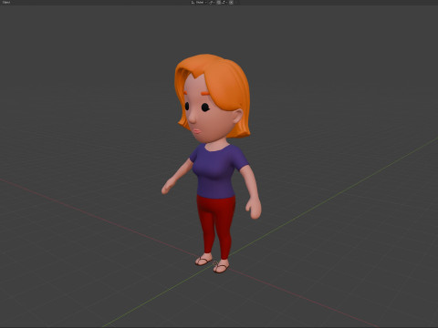 Cartoon Female Character Rigged 027 3D Model