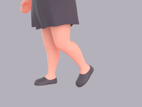 Cartoon Female Character Rigged 028 3D 模型