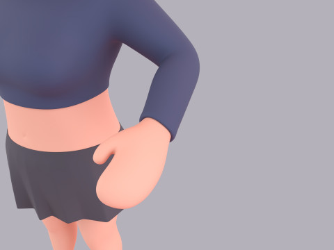 Cartoon Female Character Rigged 028 3D 模型