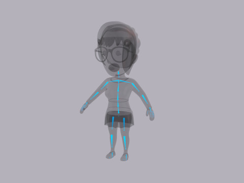 Cartoon Female Character Rigged 028 3D 模型