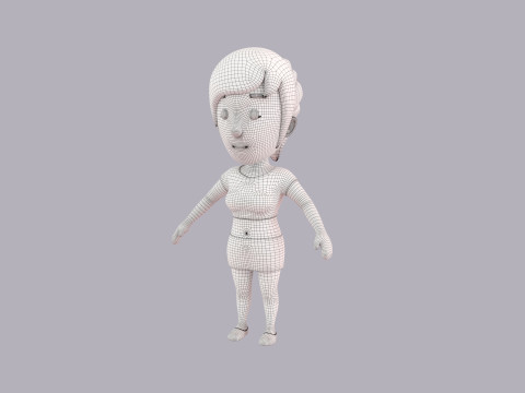 Cartoon Female Character Rigged 029 Modelo 3D