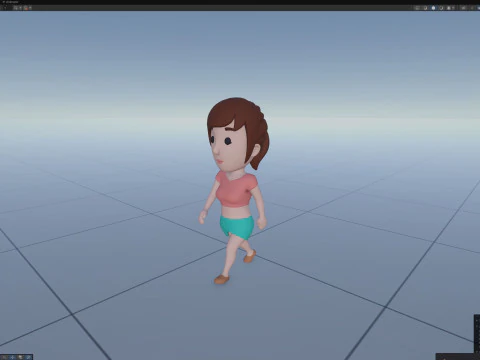 Cartoon Female Character Rigged 029 3D Model