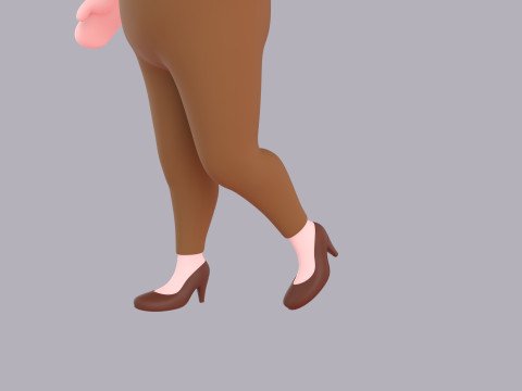 Cartoon Female Character Rigged 030 3D Модель