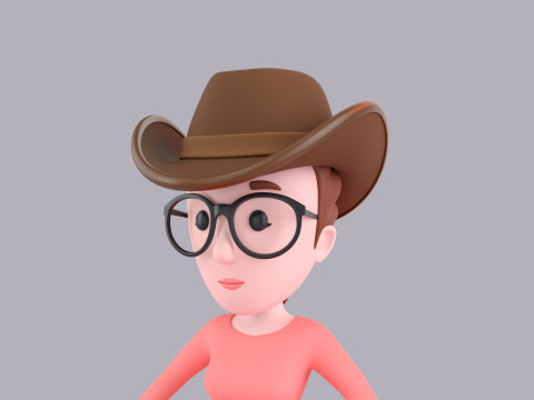 Cartoon Female Character Rigged 030 3D Модель