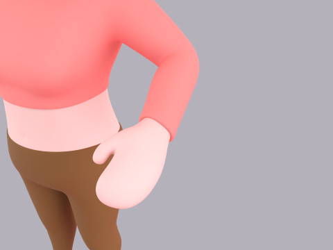 Cartoon Female Character Rigged 030 3D Модель
