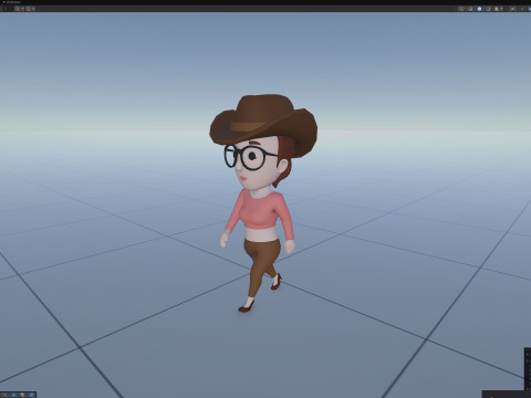 Cartoon Female Character Rigged 030 3D Модель