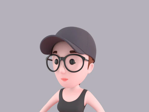 Personagem feminina de desenho animado Rigged 031 Modelo 3D