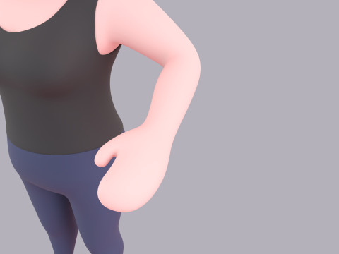 Cartoon Female Character Rigged 031 3D Model