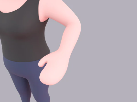 Personagem feminina de desenho animado Rigged 031 Modelo 3D