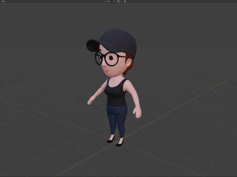 Cartoon Female Character Rigged 031 3D Model