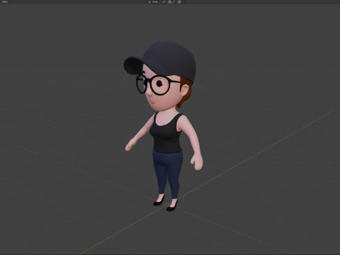Personagem feminina de desenho animado Rigged 031 Modelo 3D