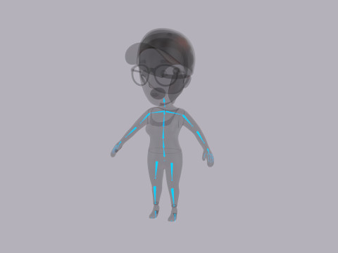 Cartoon Female Character Rigged 031 3D Model