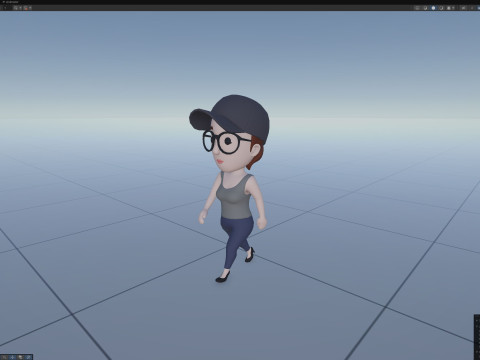 Cartoon Female Character Rigged 031 3D Model