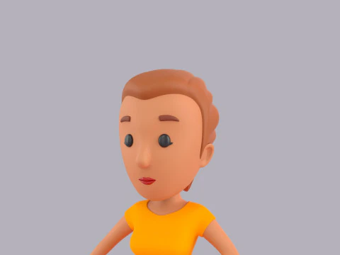 Kobieta z kresk&oacute;wki sfałszowana 032 Model 3D