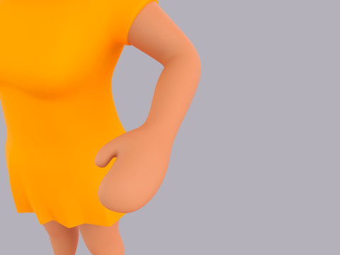 Cartoon Female Character Rigged 032 3D मॉडल