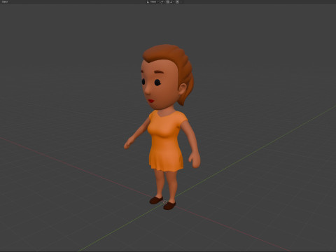 Cartoon Female Character Rigged 032 3D मॉडल