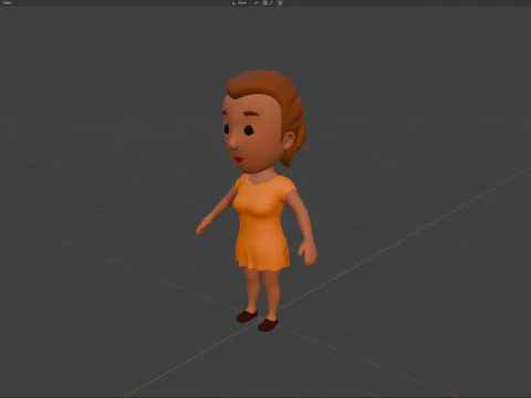 Kobieta z kresk&oacute;wki sfałszowana 032 Model 3D