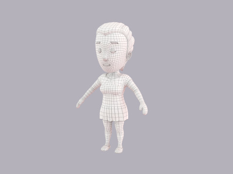 Cartoon Female Character Rigged 032 3D मॉडल