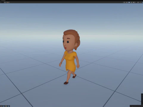 Kobieta z kresk&oacute;wki sfałszowana 032 Model 3D