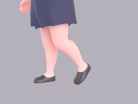 Cartoon Female Character Rigged 033 3D Model