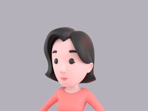 Cartoon Female Character Rigged 033 3D 模型