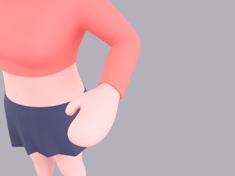 Cartoon Female Character Rigged 033 3D 模型