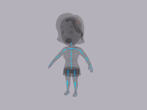 Cartoon Female Character Rigged 033 3D 模型
