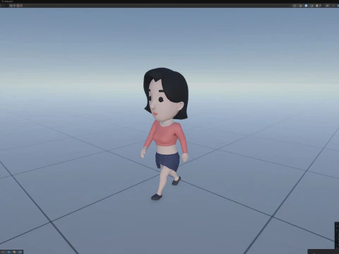 Cartoon Female Character Rigged 033 3D Model