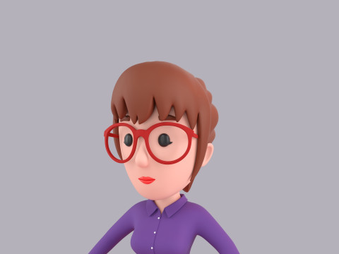 Cartoon Female Character Rigged 034 Modèle 3D