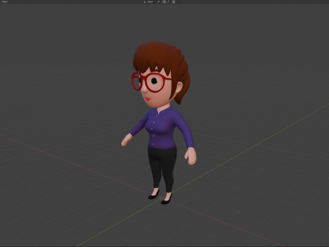 Cartoon Female Character Rigged 034 Modèle 3D