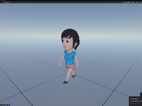 Cartoon Female Character Rigged 035 3D Model