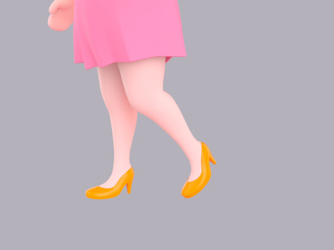Cartoon Female Character Rigged 036 Modelo 3D