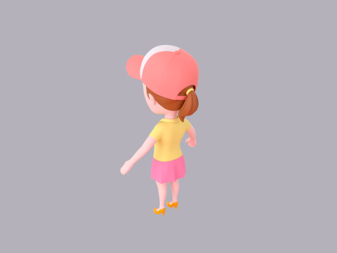 Cartoon Female Character Rigged 036 Modelo 3D