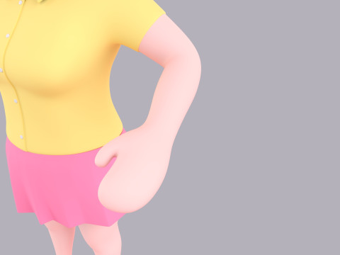 Cartoon Female Character Rigged 036 Modelo 3D