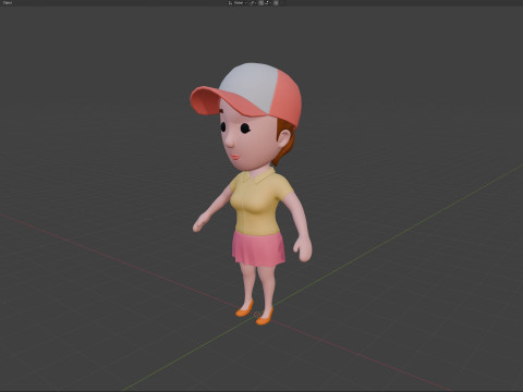 Cartoon Female Character Rigged 036 Modelo 3D