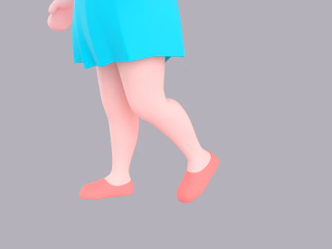 Cartoon Female Character Rigged 037 3D Model