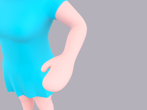 Cartoon Female Character Rigged 037 3D 模型