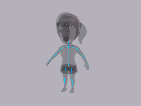 Cartoon Female Character Rigged 037 3D 模型