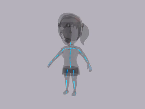 Cartoon Female Character Rigged 037 3D Model