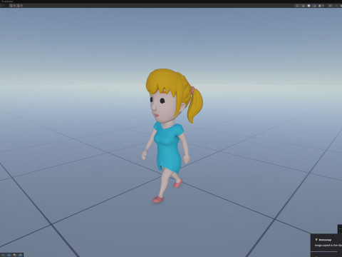 Cartoon Female Character Rigged 037 3D 模型