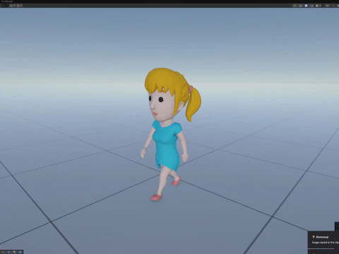 Cartoon Female Character Rigged 037 3D Model
