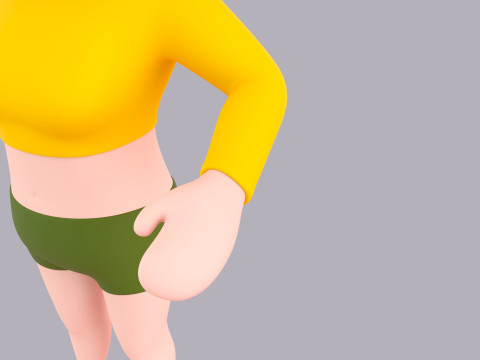 Cartoon Female Character Rigged 038 Model 3D