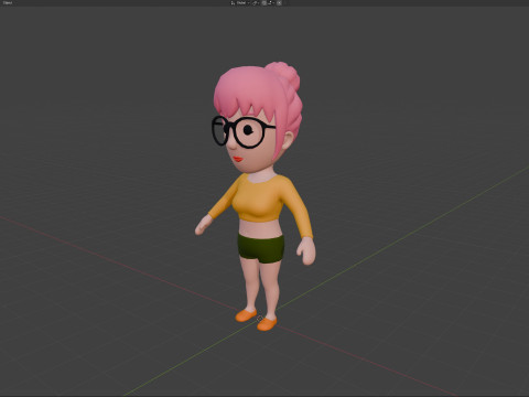 Cartoon Female Character Rigged 038 Model 3D