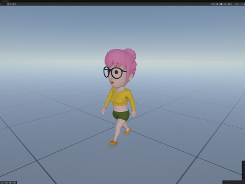 Cartoon Female Character Rigged 038 Model 3D