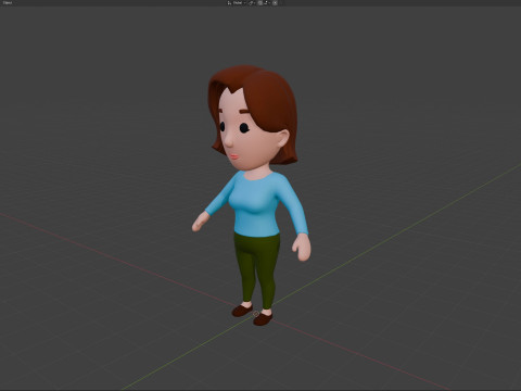 Cartoon Female Character Rigged 039 Model 3D
